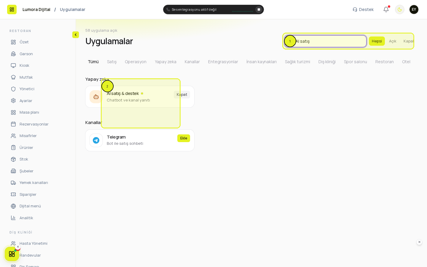 Uygulamalar araması