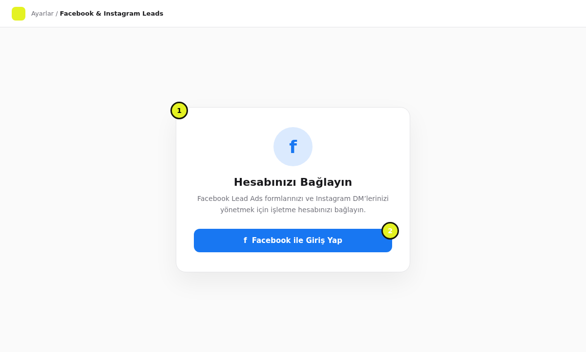 Facebook bağlantı ekranı eğitim görseli